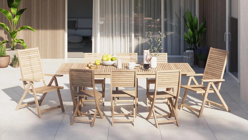 Table et chaises pour terrasse