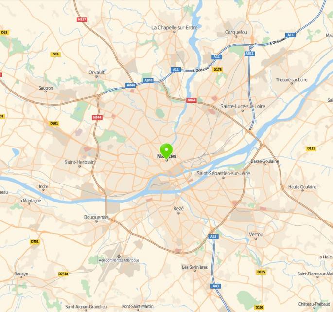 Localisation de Nantes (44000)