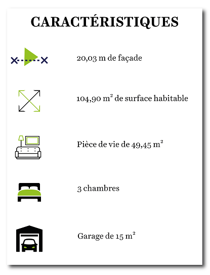 Caractéristiques maison plain-pied avec toit en ardoises