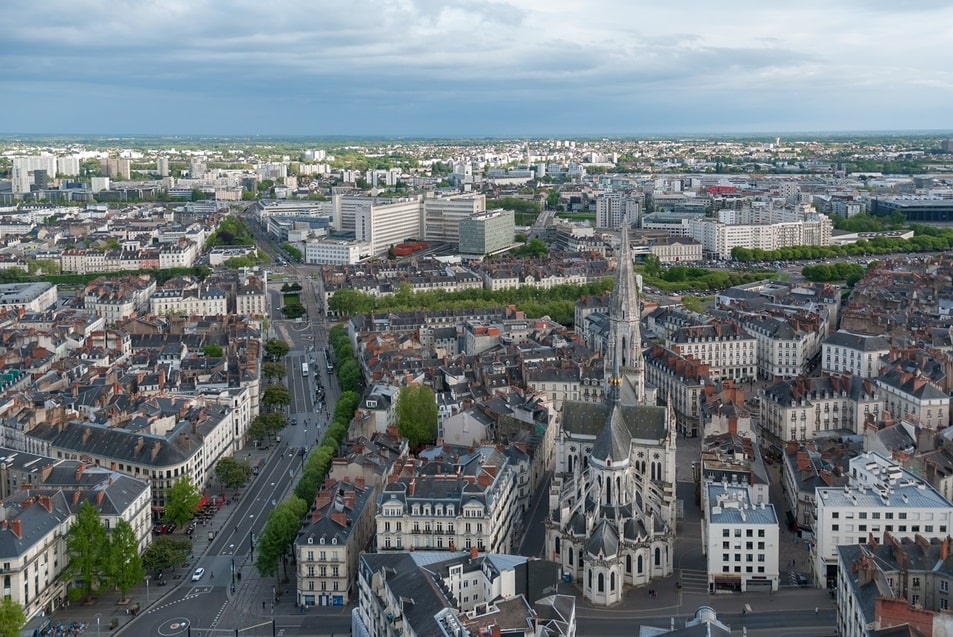 Nantes (44) vue du ciel