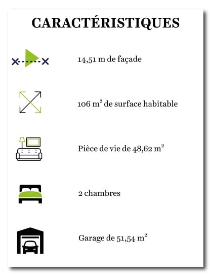 Caractéristiques maison plain-pied avec toit en tuiles