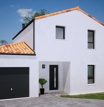 Maison à étage avec toit en tuiles